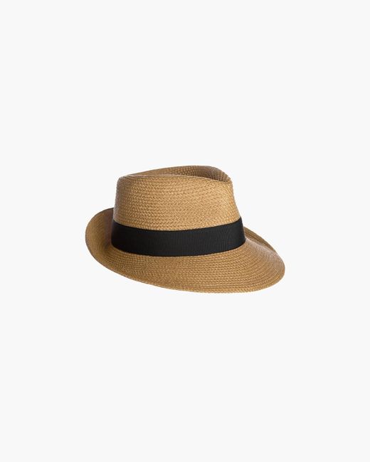 Eric Javits White Squishee Classic Fedora For Straw Hat