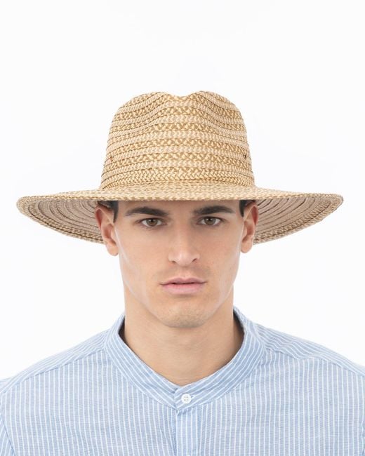 Eric Javits Blue Luxury Squishee Straw Fedora, Upf 50+ Sun Protection, Adjustable Fit