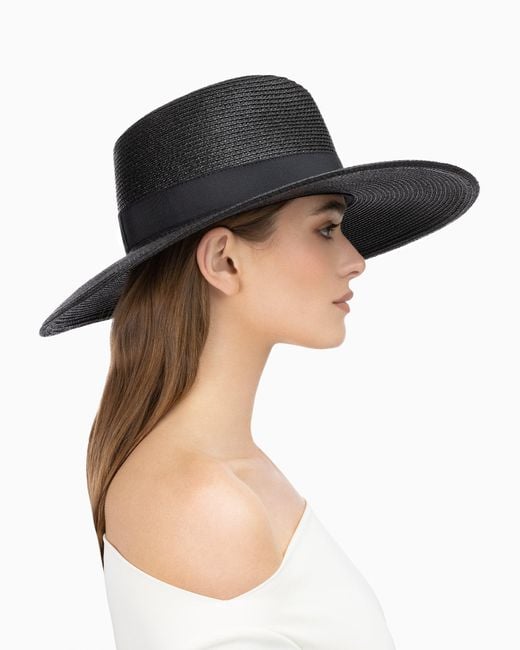Eric Javits Black Daphne Fedora Hat For Original, Upf 50+ Protection
