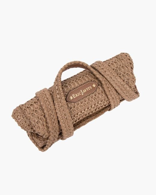 Eric Javits Brown Lil Koko Woven Raffia Crossbody Bag For