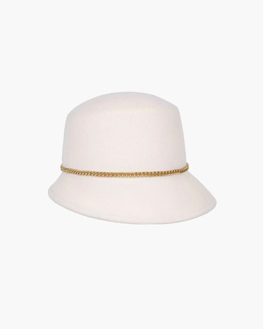 Eric Javits White Chain Cloche Hat