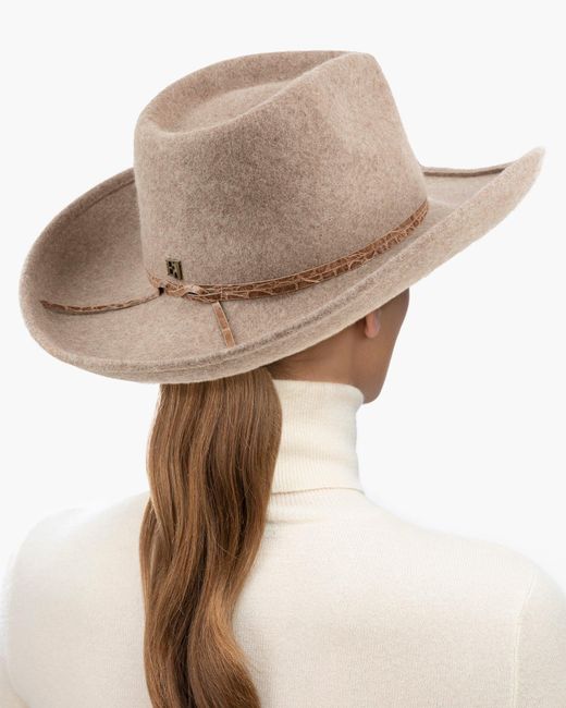 Eric Javits Black Wool Western Felt Hat