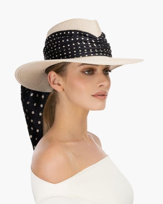 Eric Javits Black Marella Travel Fedoras With Silk Twill Scarf For