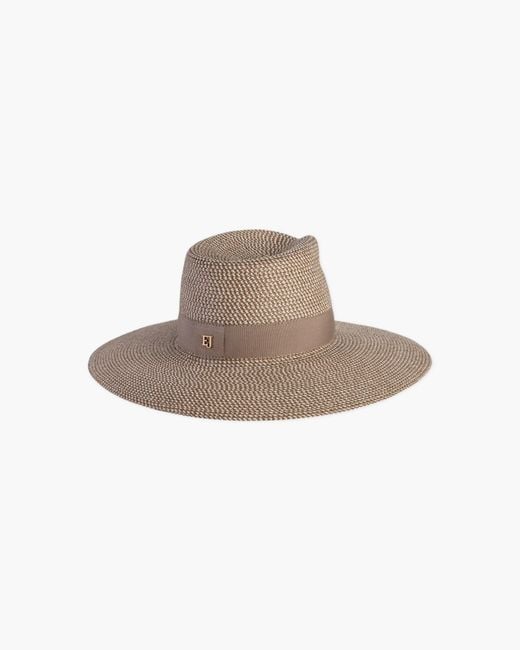 Eric Javits Blue Squishee Straw Fedora Hat