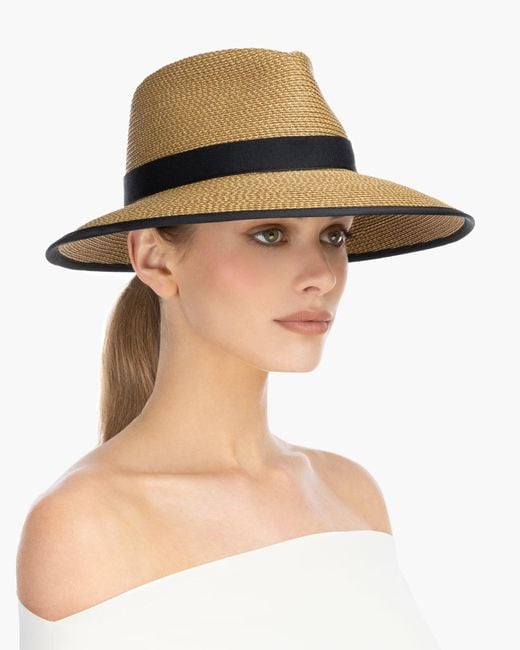 Eric Javits White Suncrest Visor Fedora