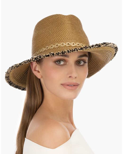 Eric Javits Multicolor Mykonos Fedora Sun Hat For Squishee Material, Uv Protection