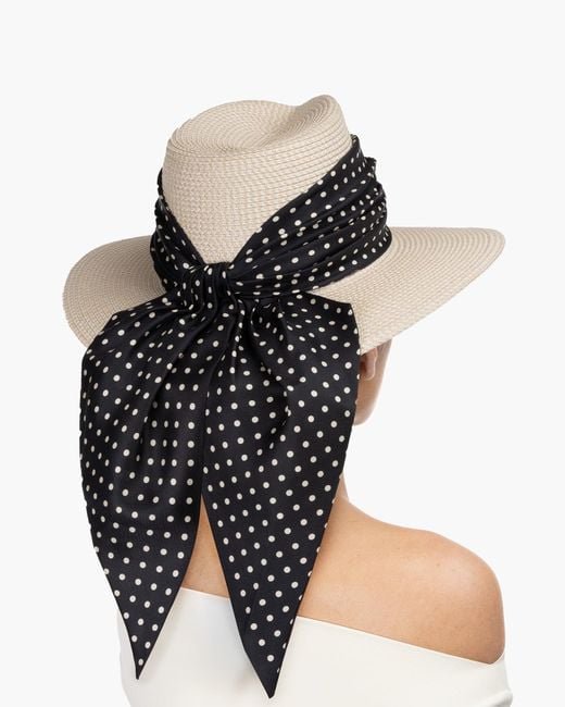 Eric Javits Black Marella Travel Fedoras With Silk Twill Scarf For