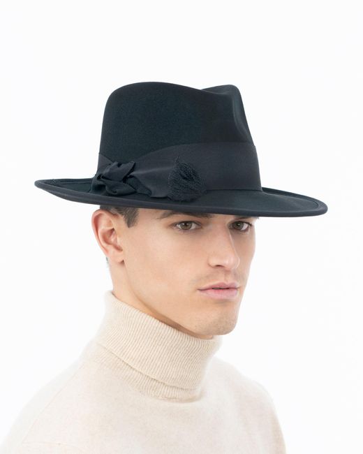 Eric Javits Black Tyler Fedora Hat For