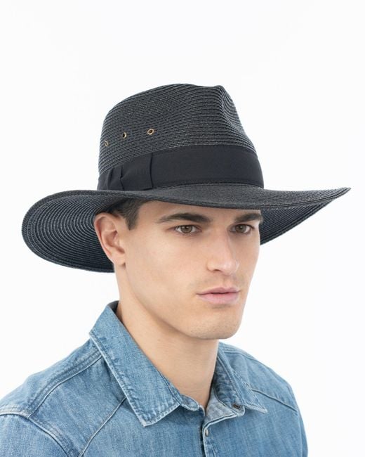 Eric Javits White Packable Signature Fedora Straw Hat For