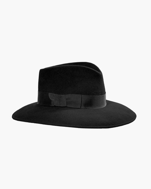 Eric Javits Black Wool Zora Felt Fedora Hat For