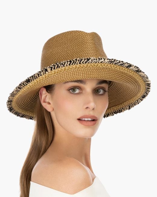Eric Javits Multicolor Mykonos Fedora Sun Hat For Squishee Material, Uv Protection