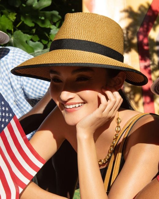 Eric Javits White Suncrest Visor Fedora
