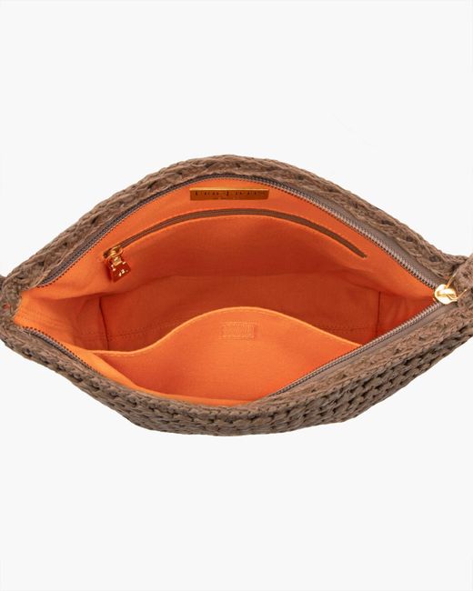 Eric Javits Brown Lil Koko Woven Raffia Crossbody Bag For