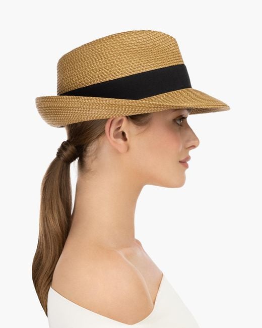 Eric Javits White Squishee Classic Fedora For Straw Hat