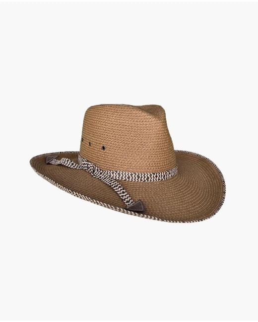Eric Javits Brown Squishee Straw Hat, Adjustable Fit, Upf 50