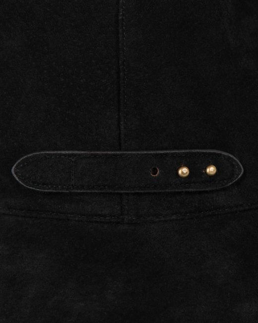 Eric Javits Black Water-Repellent Calf Suede Floppy Hat