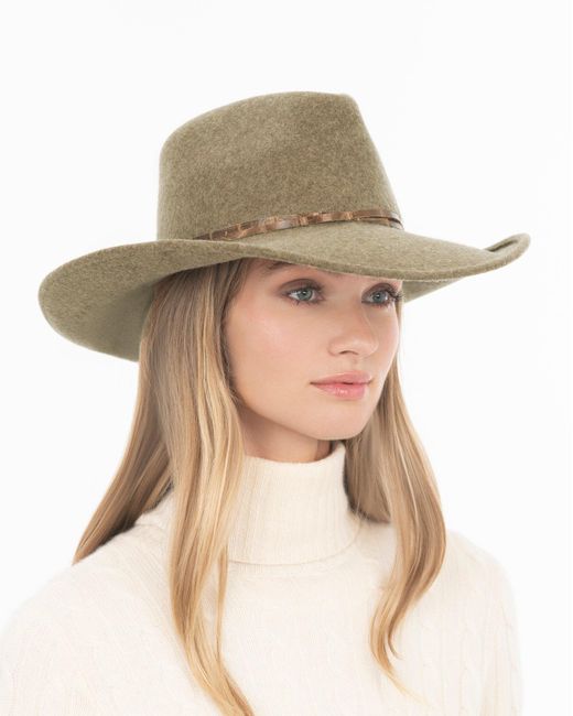 Eric Javits Black Wool Western Felt Hat