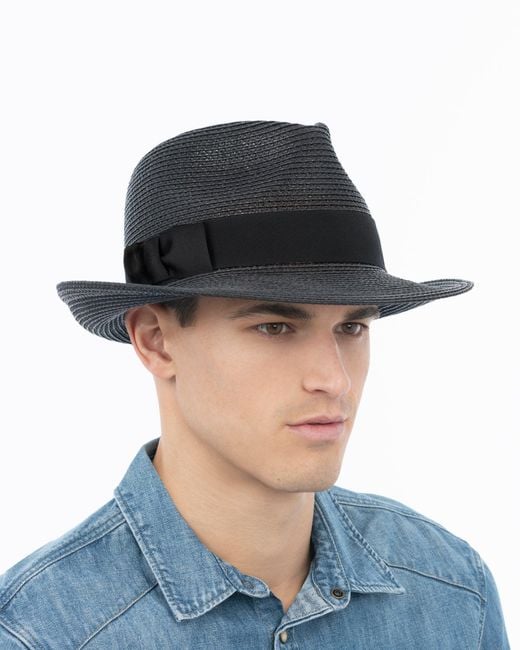 Eric Javits Black Classic Summer Fedora Hat