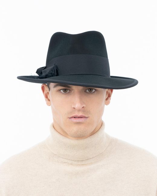 Eric Javits Black Tyler Fedora Hat For