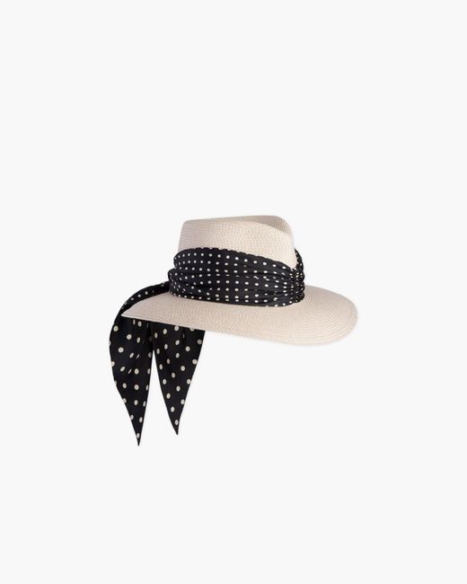 Eric Javits Black Marella Travel Fedoras With Silk Twill Scarf For