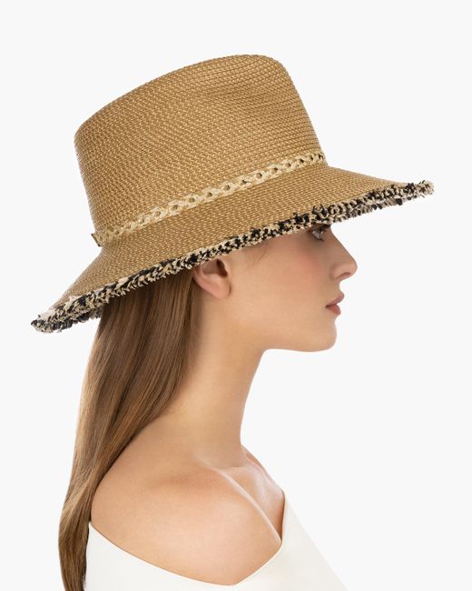 Eric Javits Multicolor Mykonos Fedora Sun Hat For Squishee Material, Uv Protection