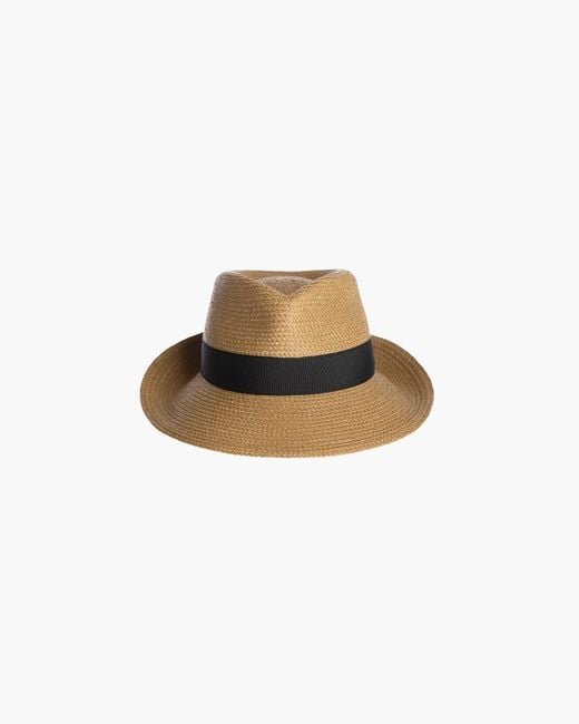 Eric Javits White Squishee Classic Fedora For Straw Hat