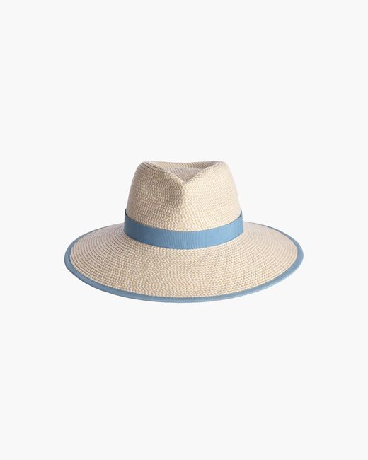 Eric Javits White Squishee Straw Fedora Visor Hat, 4