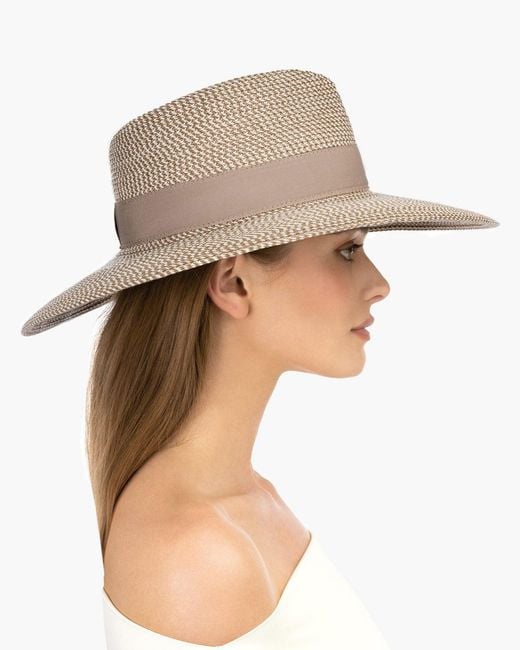 Eric Javits Blue Squishee Straw Fedora Hat