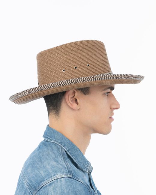 Eric Javits Brown Squishee Straw Hat, Adjustable Fit, Upf 50