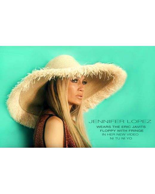 Eric Javits Black Floppy With Fringe Sun Hat For