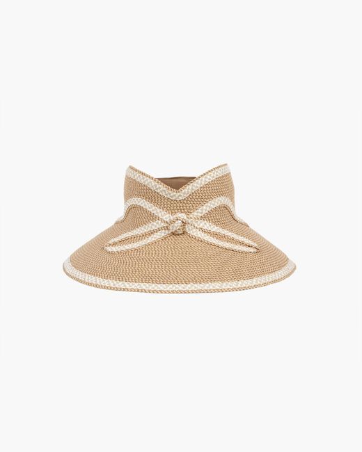 Eric Javits Squishee Straw Sun Visor With Bow in White | Lyst display picture 3
