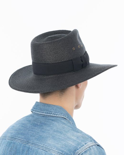 Eric Javits White Packable Signature Fedora Straw Hat For