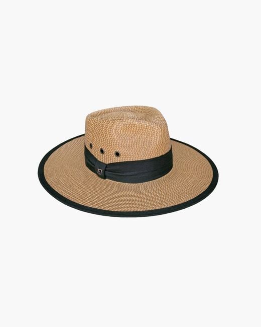 Eric Javits White Raffia Straw Fedora Hat For