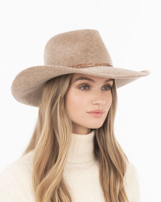 Eric Javits Black Wool Western Felt Hat