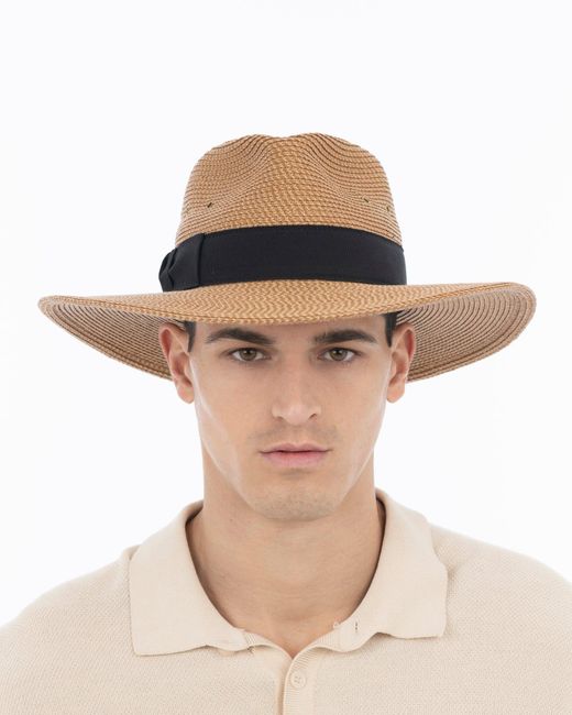 Eric Javits White Packable Signature Fedora Straw Hat For