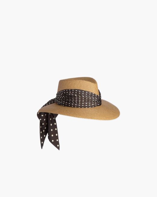 Eric Javits Metallic Marella Fedora With Silk Twill Scarf For