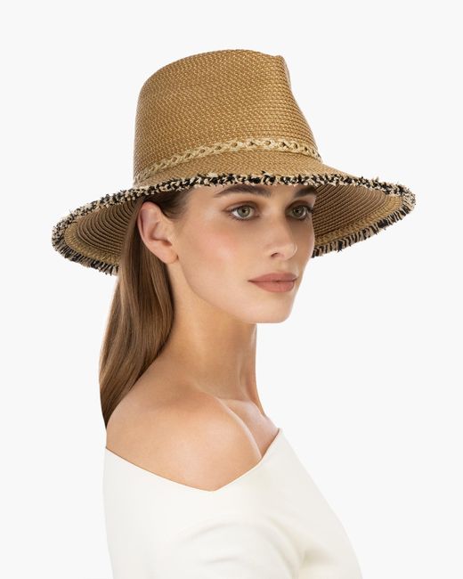 Eric Javits Multicolor Mykonos Fedora Sun Hat For Squishee Material, Uv Protection