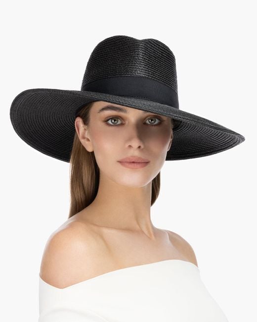 Eric Javits Black Daphne Fedora Hat For Original, Upf 50+ Protection