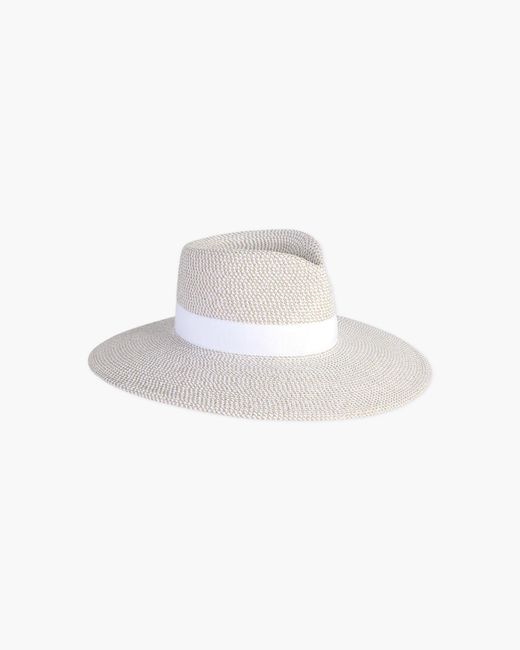 Eric Javits White Fedora Hat, 4.5