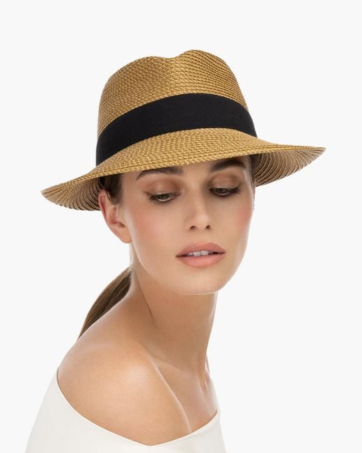 Eric Javits White Squishee Classic Fedora For Straw Hat
