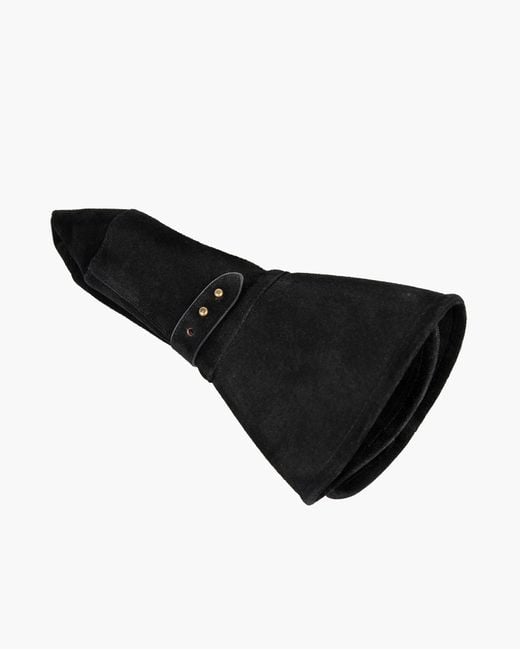 Eric Javits Black Water-Repellent Calf Suede Floppy Hat