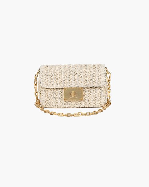 Eric Javits White Lil Cherie Woven Raffia Crochet Handbag For