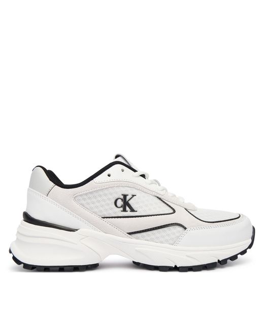 Calvin Klein White Sneakers Hike Runner Mesh Mix Met Mg Yw0Yw02009