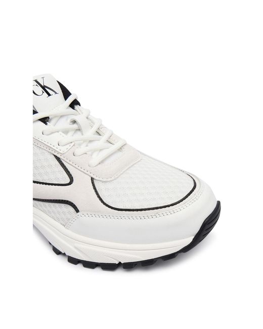 Calvin Klein White Sneakers Hike Runner Mesh Mix Met Mg Yw0Yw02009