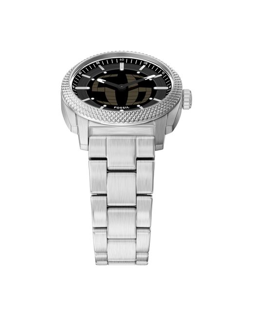 Fossil Quarzuhr Machine in Metallic für Herren
