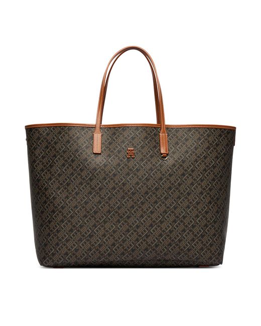 Tommy Hilfiger Black Handtasche Th Monoplay Maxi Tote Le Aw0Aw18850