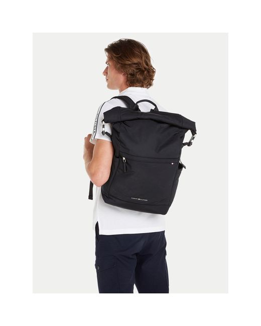 Tommy Hilfiger Rucksack Th Signature Rolltop Backpack Am0Am12221 in Black für Herren