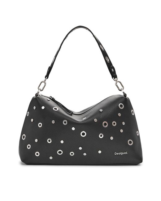 Desigual Black Schwarze Handtasche Mit Reißverschluss