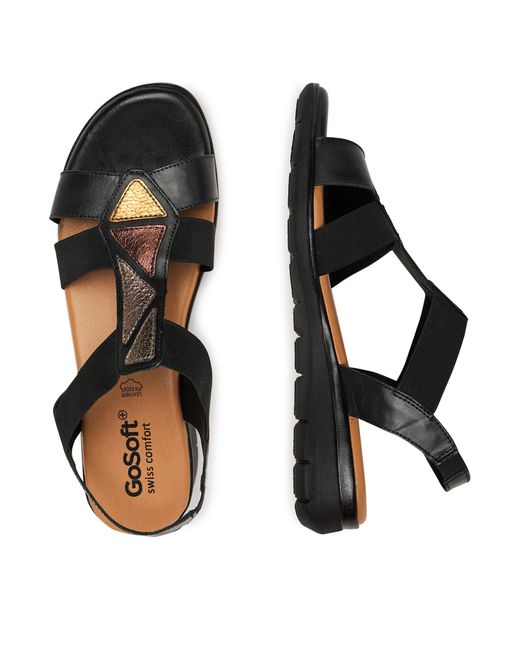 Go Soft Black Sandalen Wi16-Ines-06