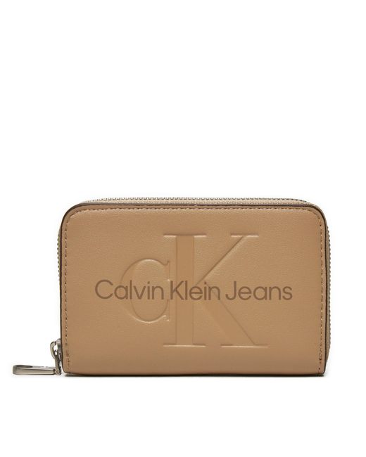 Calvin Klein Brown Kleine Damen Geldbörse Zip Around Mono K60K612255